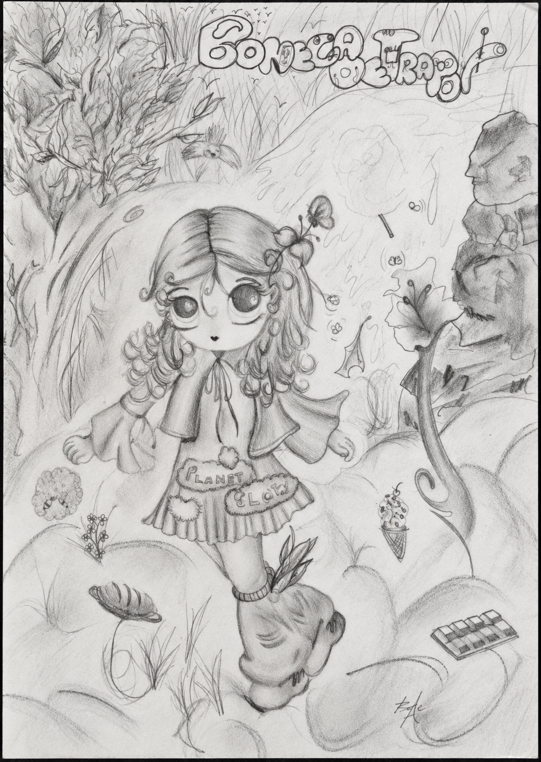 Desenho conceitual inicial enviado pelo cliente para orientar a criação